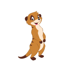 Cartoon Meerkat standing up smiling