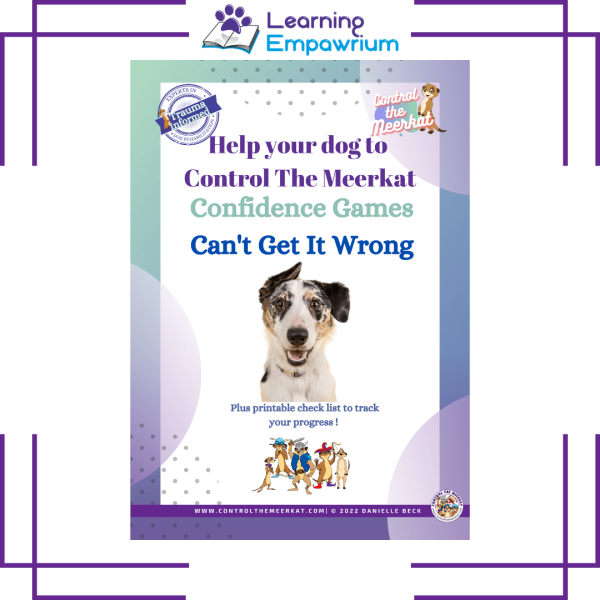 A dog with the words help your dog to control the weekat confidence games.
