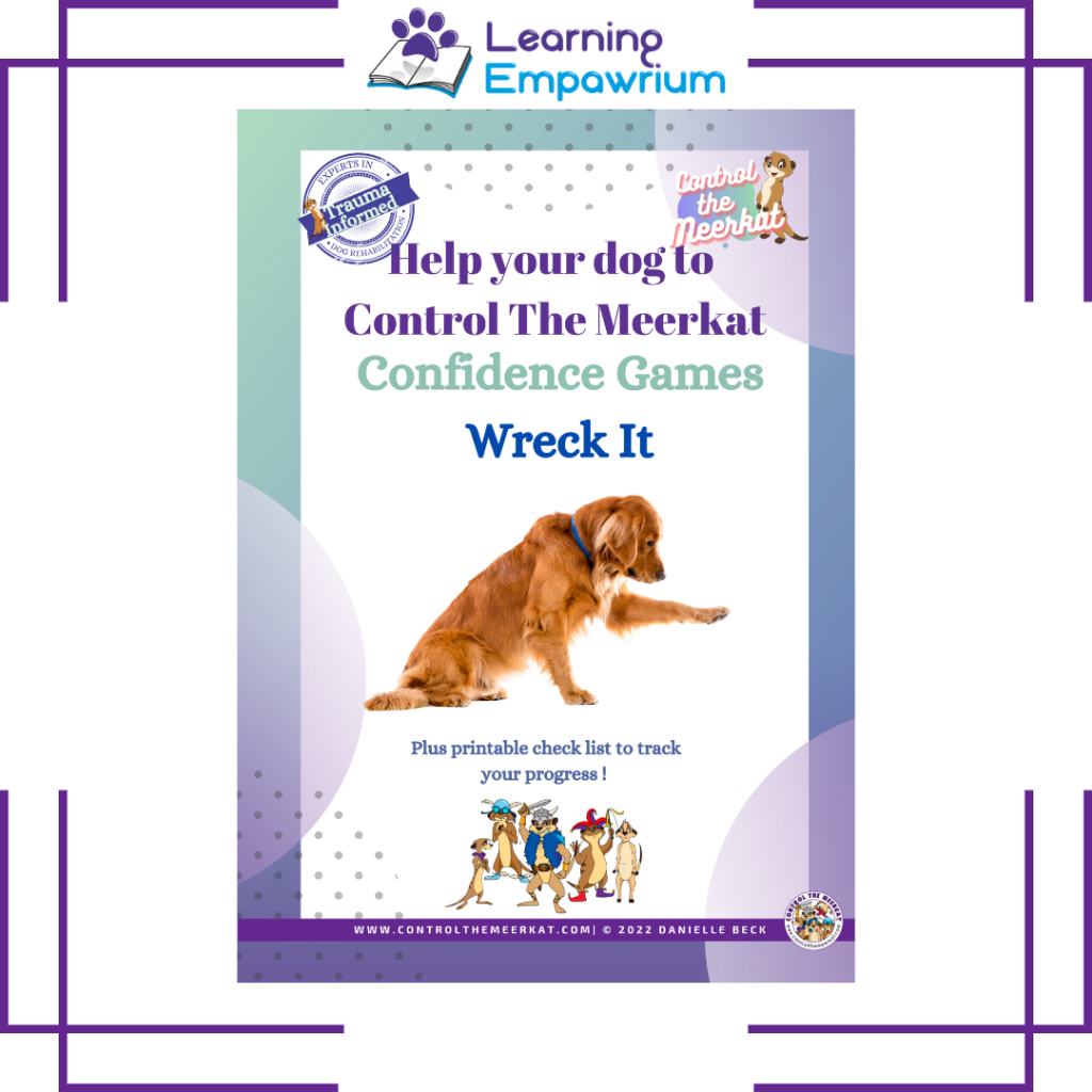 A book with the words helping your dog to help control the wreckkat confidence games.