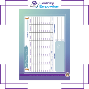 A purple calendar with the words learning emporium on it.